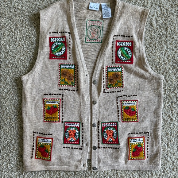 Bobbie Brooks Jackets & Blazers - Bobbie Brooks Beige Vest with Colorful Patchwork